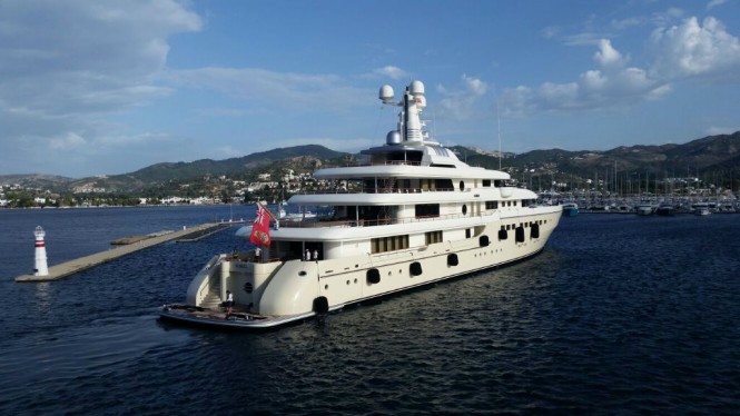 81m Abeking & Rasmussen Yacht KIBO (hull 6497) arriving at Palmarina Bodrum