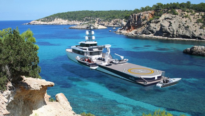 PIRIOU YSV 53 luxury yacht support vessel - aft view - Image credit to PIRIOU