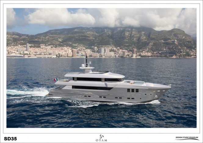 Rendering of first Otam SD35 superyacht GIPSY