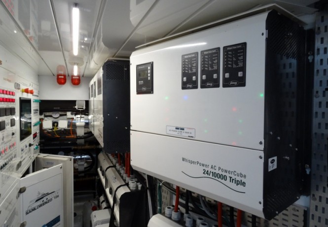 Sanlorenzo 106 Hybrid Yacht Engine Room - AC PowerCube by WhisperPower