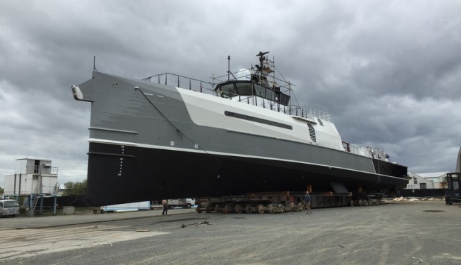 54m Damen Sea Axe yacht support vessel ADVANTAGE ready to be launched