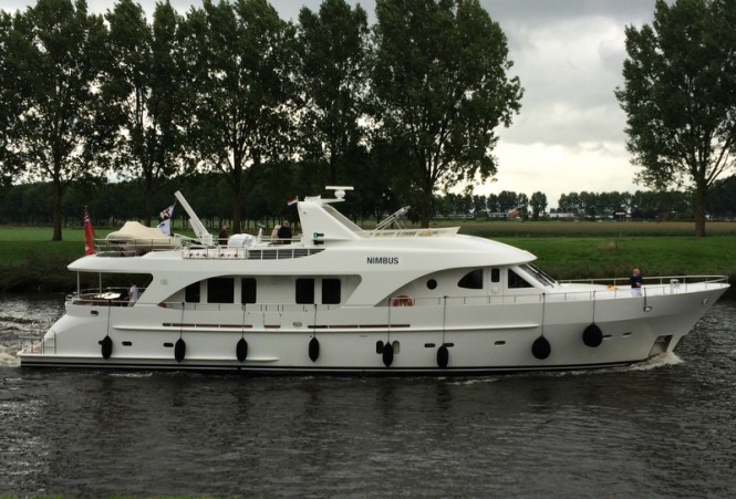 Arrival of Moonen 97 Yacht NIMBUS at the shipyard