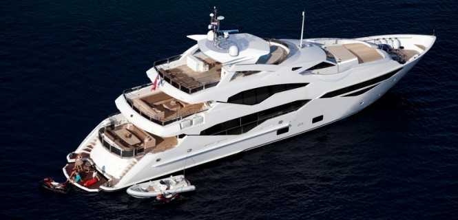 Luxury motor yacht 'Sunseeker 131 Yacht' from above
