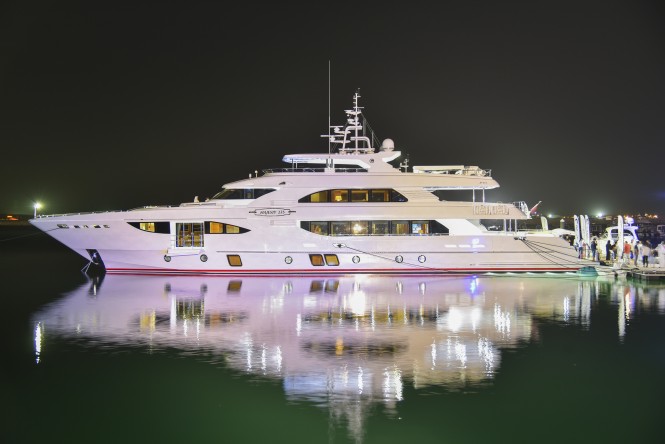 Majesty 135 Yacht by Gulf Craft, the largest superyacht on display at the Qatar International Boat Show 2015