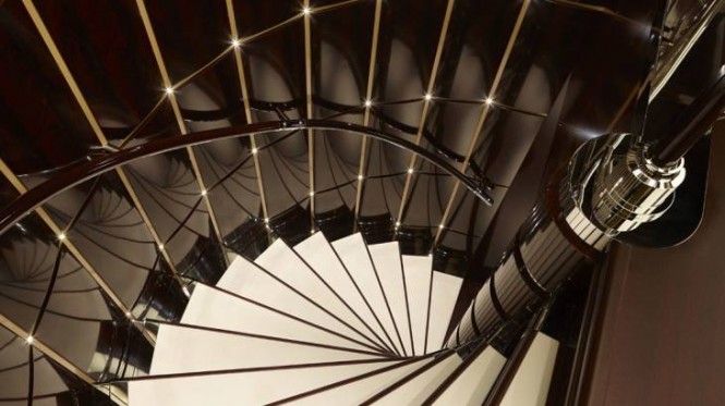 Mega yacht ROCK.IT - Staircase - Photo by Feadship Fanclub
