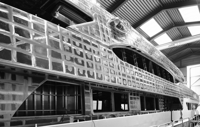 Motor yacht RUYA in build - Photo by Dick Holthuis