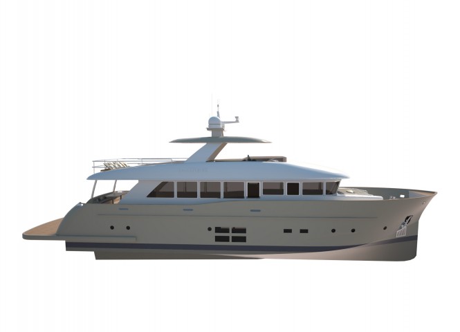 Rendering of motor yacht 27 SC by C.Boat