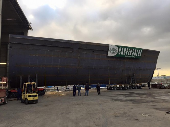 107m FB 277 by Benetti - One of the hull sections - Image by Mec-Carpensalda Livorno