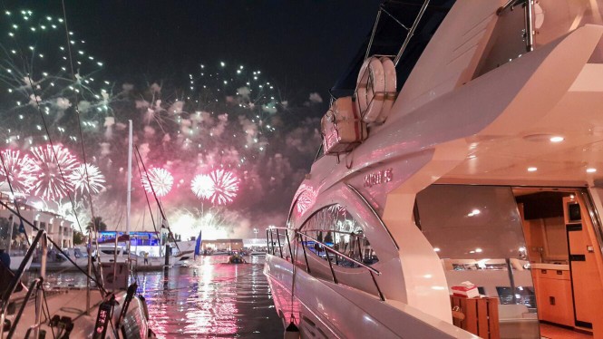 Fireworks marking the end of the event