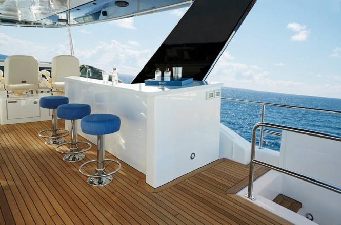 Hatteras 70 - Fun Flybridge Bar