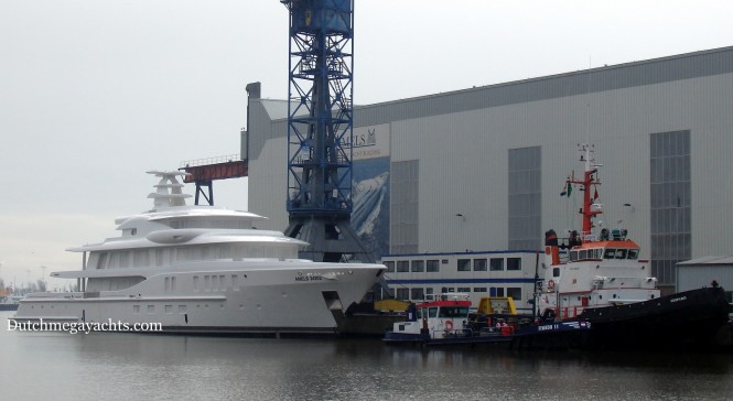Arrival of AMELS 24202 in Vlissingen - Photo by Dutchmegayachts