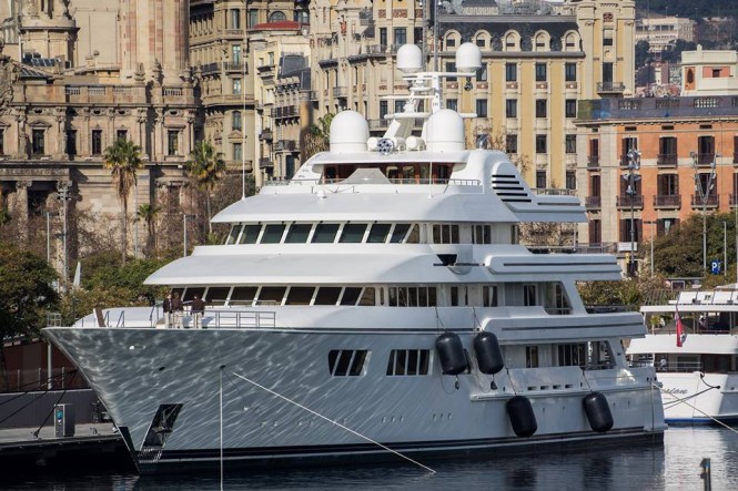 EBONY SHINE by Feadship at Marina Port Vell Barcelona - Photo by Luis Perez Contreras and Feadship Fanclub