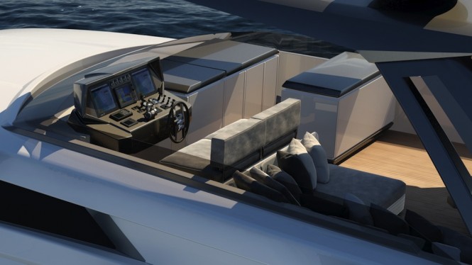 Ferretti Yachts 850 flybridge view