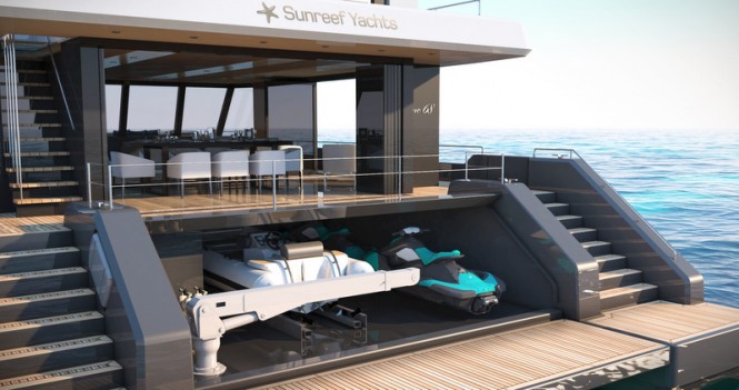 Sunreef Supreme 68 - aft garage view