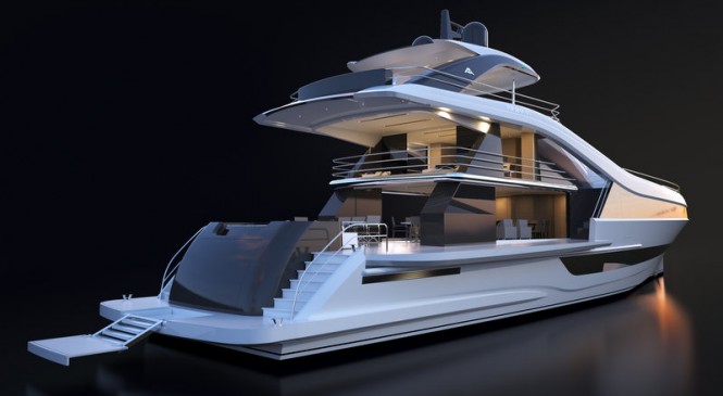 Top Deck 40m Exterior Open - aft view