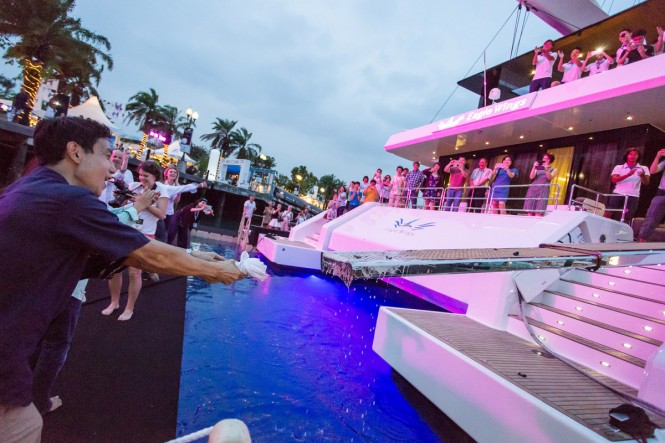 Christening ceremony of the Sunreef Supreme 68 Eagle Wings