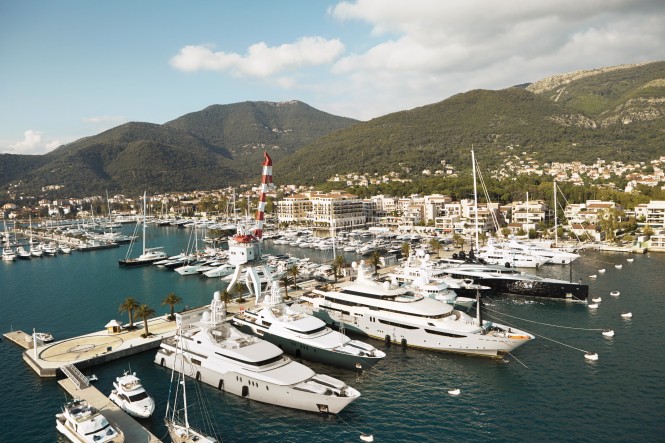 Porto Montenegro in the beautiful superyacht charter destination Montenegro in the Eastern Mediterranean