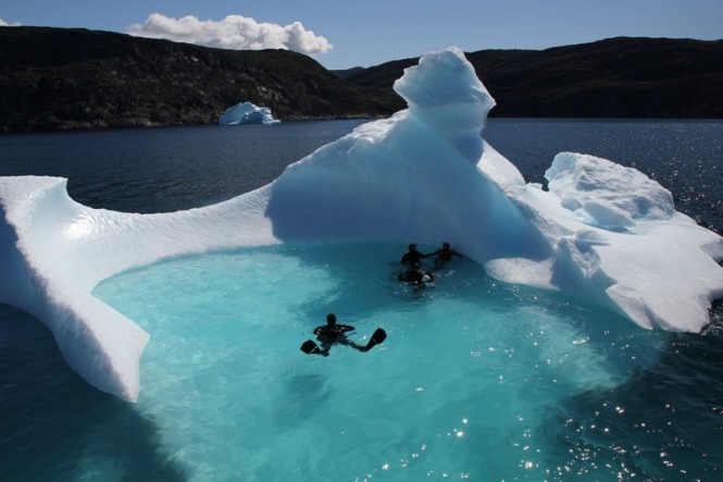 Scuba diving at Disko Bay in Greenland
