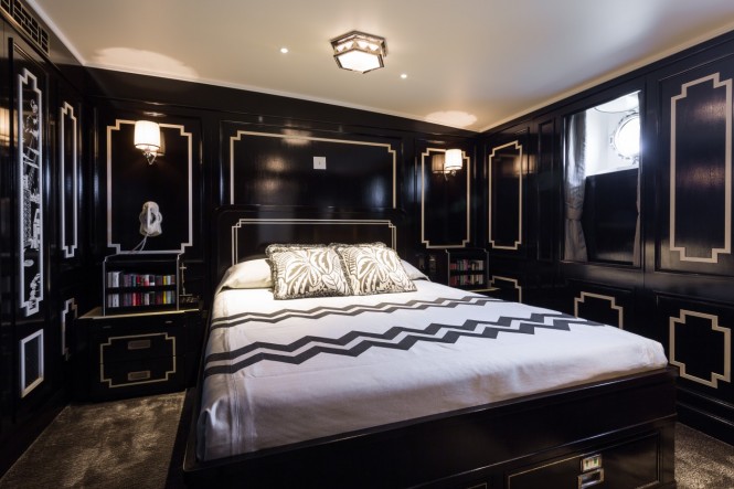 M/Y MALAHNE - Main suite. Image © Jeff Brown