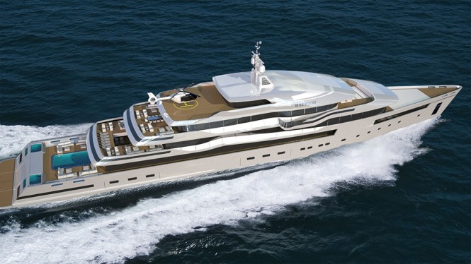 The yacht from above