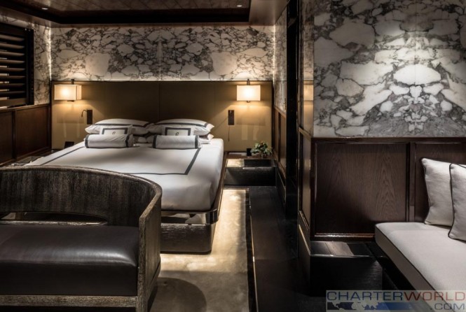 Smoked and black oak with some beautiful marble create intimate atmosphere