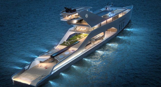 Hareide 108 m hybrid Mega Yacht Concept