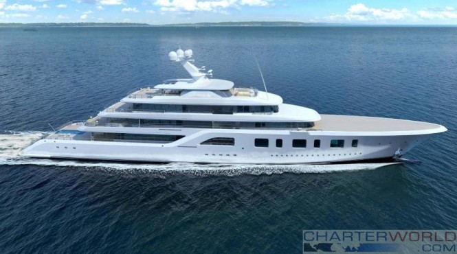 Sinot Exclusive Yacht Design - Superyacht Aquarius or Project Touchdown renderings - profile 2