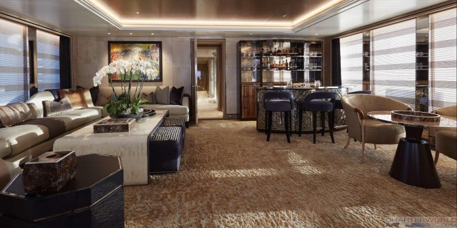 Yacht JOY Interior Design and Decor in Main Saloon - Copyright Feadship