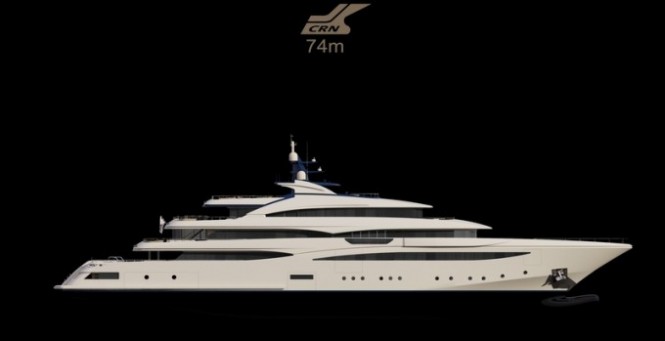 Rendering of the 74m mega yacht CRN Cloud 9