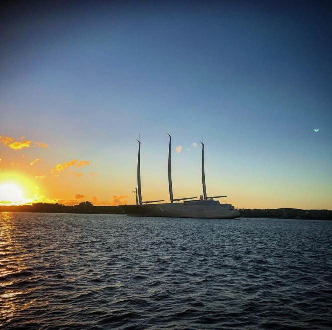 Sailing yacht A spotted in Kiel, Germany by @dochempel