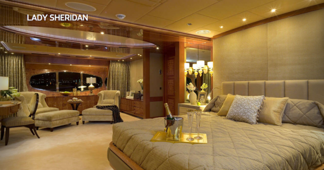 Superyacht LADY SHERIDAN Master Suite. Photo credit Abeking & Rasmussen