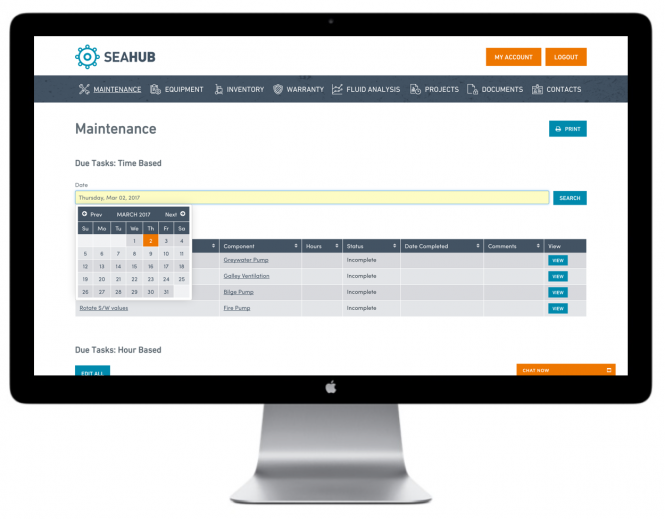 Maintenance UI - Image © Hunter Oceanic