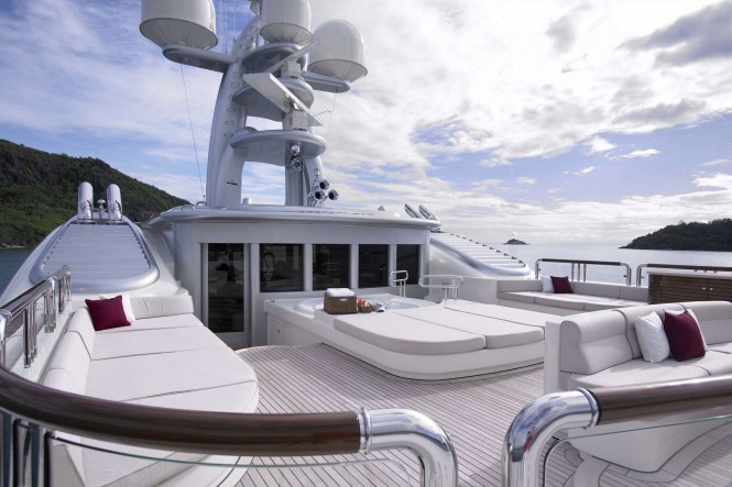 Sun deck aboard ANNA - Photo credit Feadship