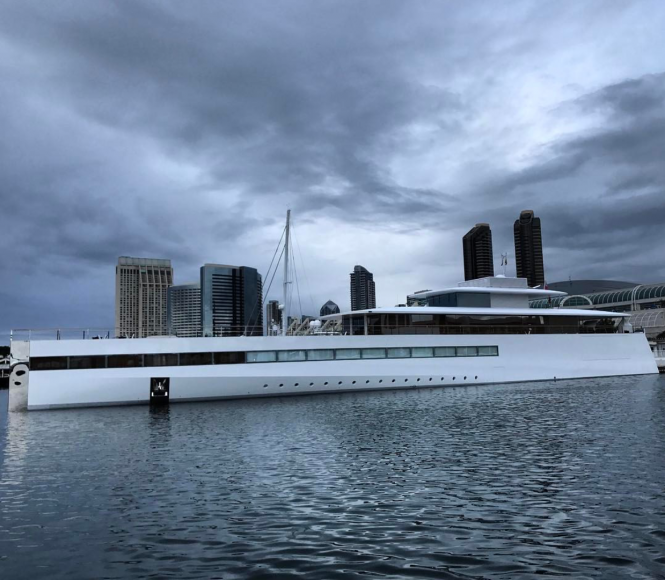 Superyacht Venus in downtown SanDiego Photo by @sdluxurysailing