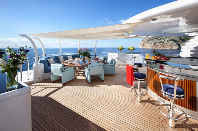 Amazing al fresco dining possibilities on SYCARA V - Photo credit Nobiskrug