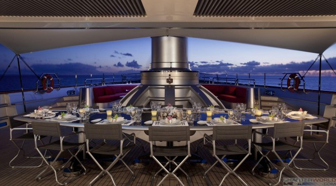 Great dining aboard Maltese Falcon
