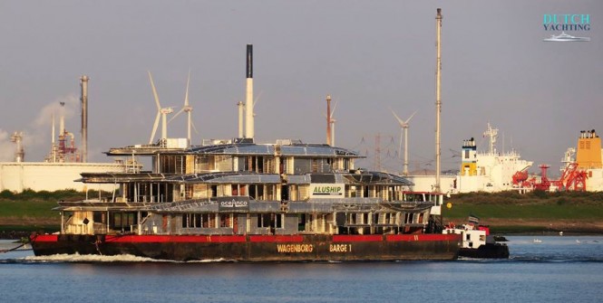 Oceanco superyacht hull Y716 project Yasmine - currently in built. Photo credit ©Dutch Yachting