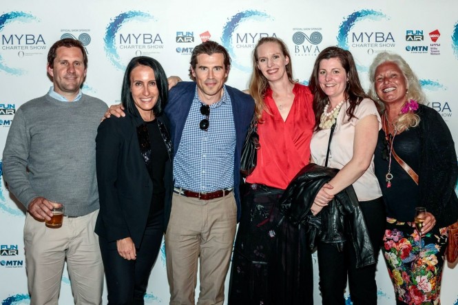 CharterWorld Senior Brokers Nicolas Benazeth, Martha Lukasik, Josh Burdett, Reia Stannard, Trina Howes and Amanda Brilliante attending the MYBA Yacht SHow