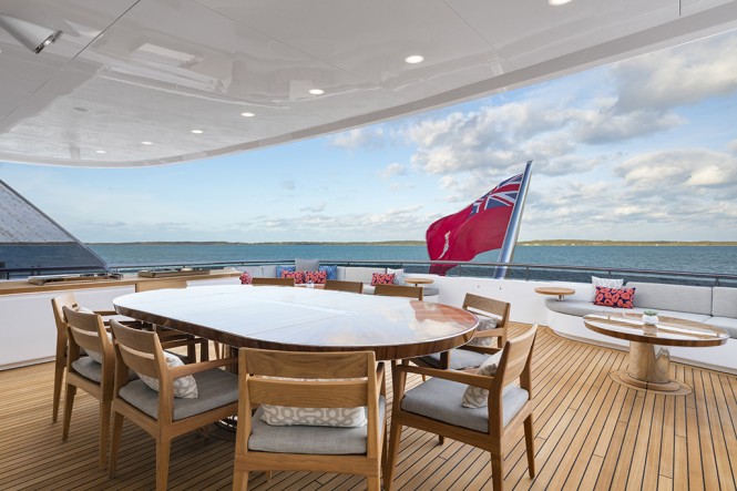 Feadship yacht BROADWATER - Upper aft deck dining