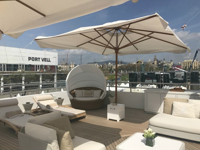 Motor yacht ELENI at the MYBA Yacht Show. Photo credit CharterWorld