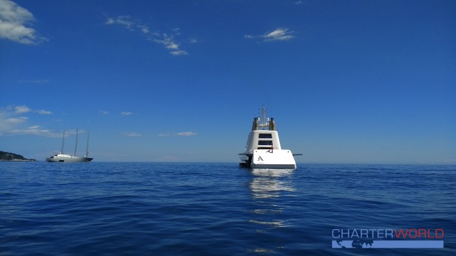 Sailing Yacht A and Motor Yacht A in May in Monaco. Photo credit Nicolas Benazeth.Photo credit Nicolas Benazeth.CharterWorld