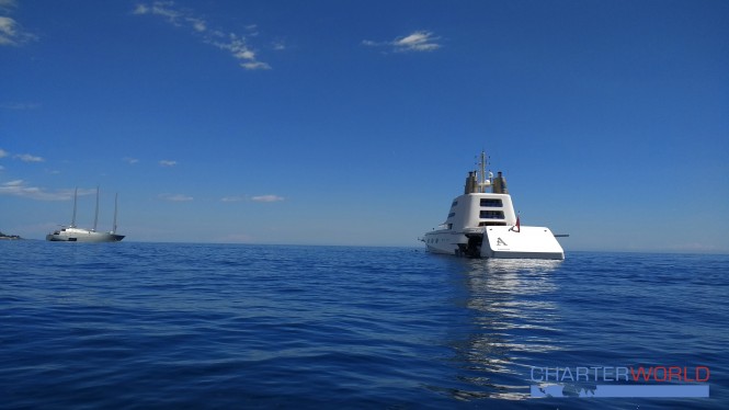 Sailing Yacht A and Motor Yacht A in Monaco. Photo credit Nicolas Benazeth.CharterWorld