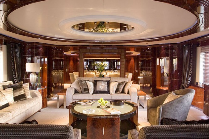 Mega yacht Talisman Maiton - Main salon. Photo credit Proteksan Turquoise