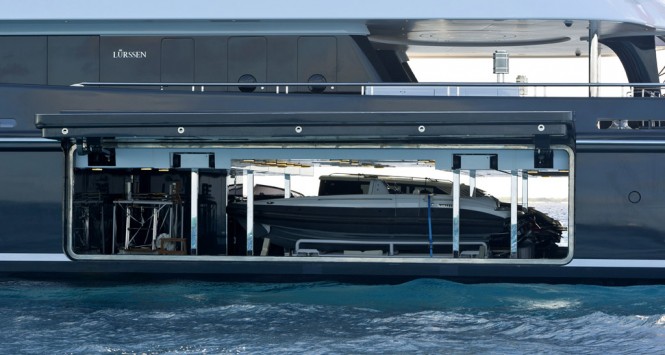 PHOENIX 2 tender storage - Photo credit Lurssen