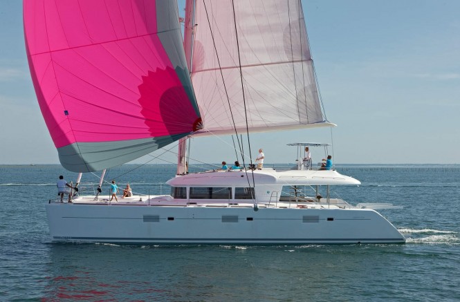 Sailing catamaran ENIGMA - A Lagoon 620 model. Photo credit Nicolas Claris