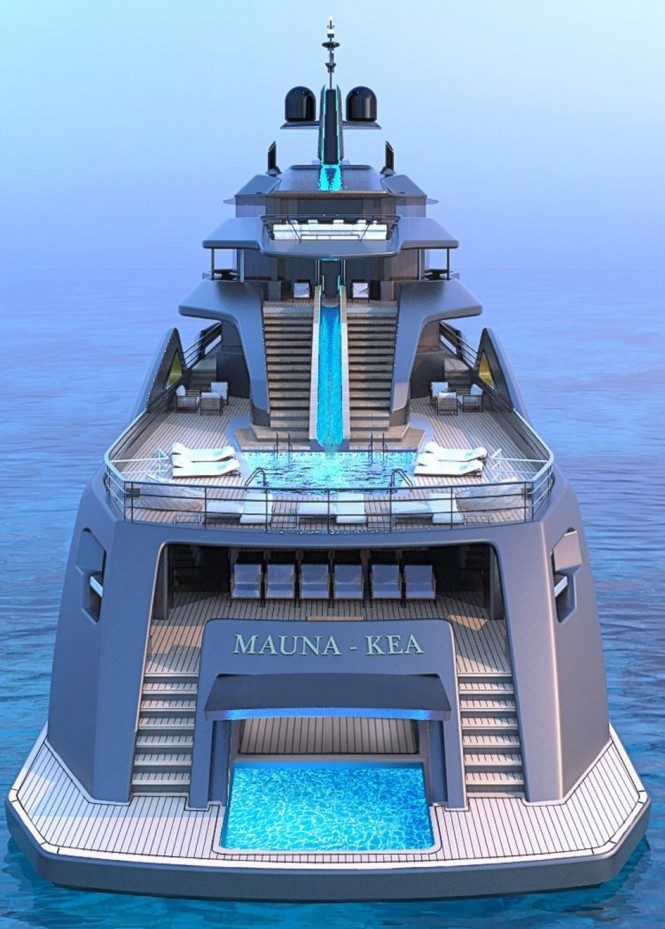 MAUNA KEA aft view. Superyacht concept by Roberto Curto