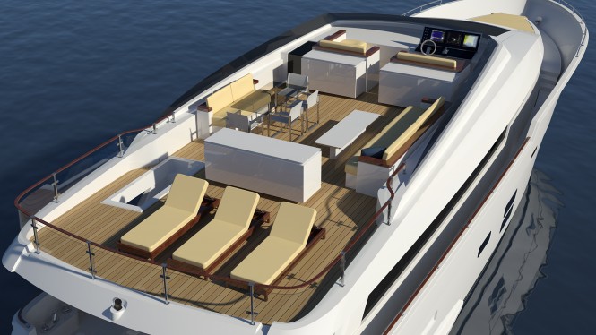 Hatteras 90 flybridge concept. Image credit - Hatteras