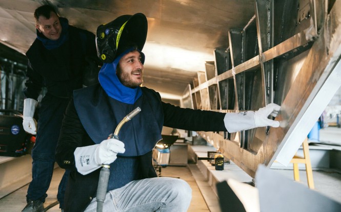 Pierre Casiraghi completed the coin welding at the keel laying ceremony for the Dynamiq GTT 115 earlier this year