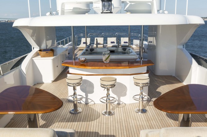 Superyacht FAR FROM IT - Sundeck back, Jacuzzi and sun loungers