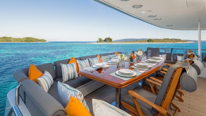 The main deck aft aboard superyacht BRAZIL